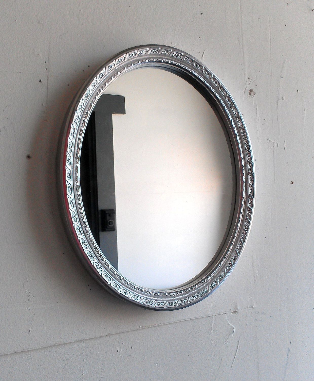 Most Current Silver Wall Mirror In Vintage Oval 1310 Inches With Regard To Metallic Silver Wall Mirrors (View 15 of 15)
