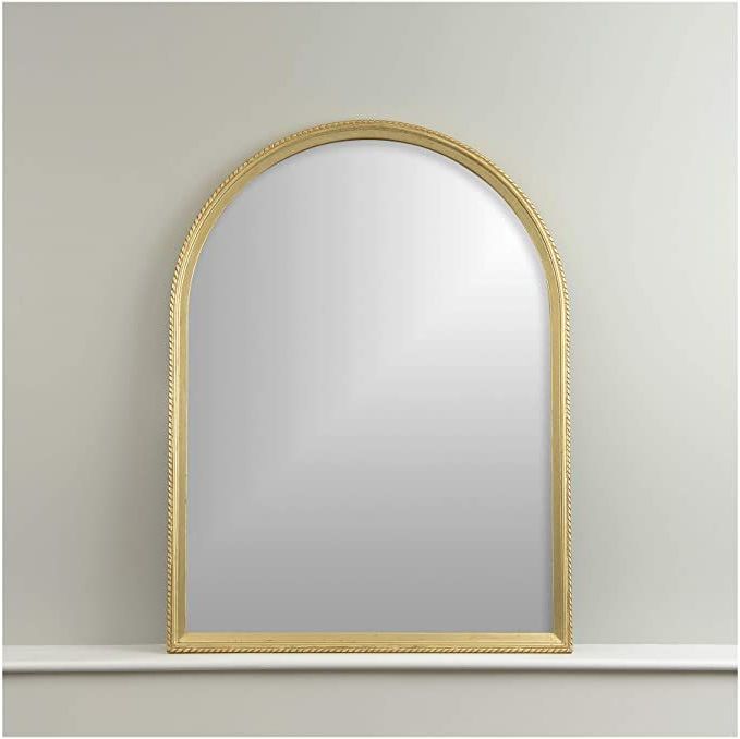Most Popular Gold Arch Top Wall Mirrors Inside Amazon: Best Home Fashion Arch Mirror With Notched Frame – Gold (View 5 of 15)