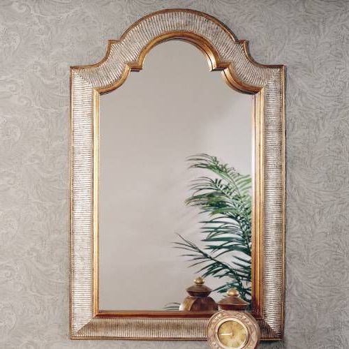 Most Popular Gold Metal Framed Wall Mirrors Within Excelsior Silver And Gold Leaf Wall Mirror (View 7 of 15)