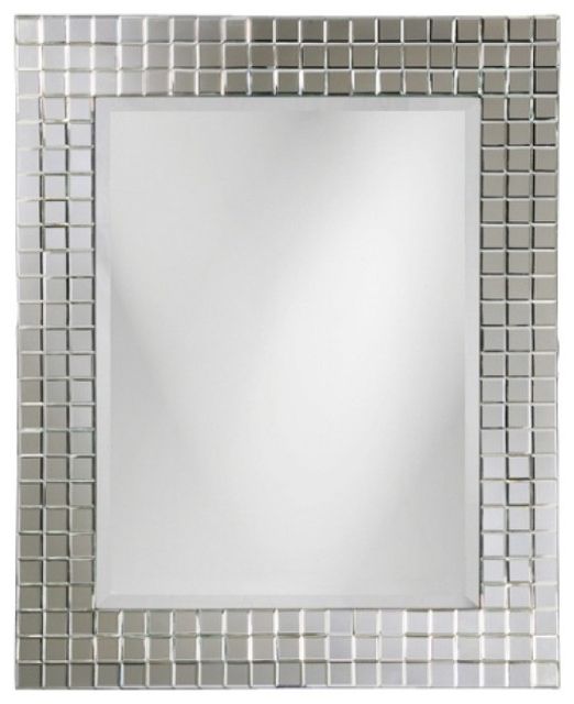 Most Popular Howard Elliott Collection Michael Square Glass Beveled Tile Frame Throughout Square Frameless Beveled Wall Mirrors (View 8 of 15)
