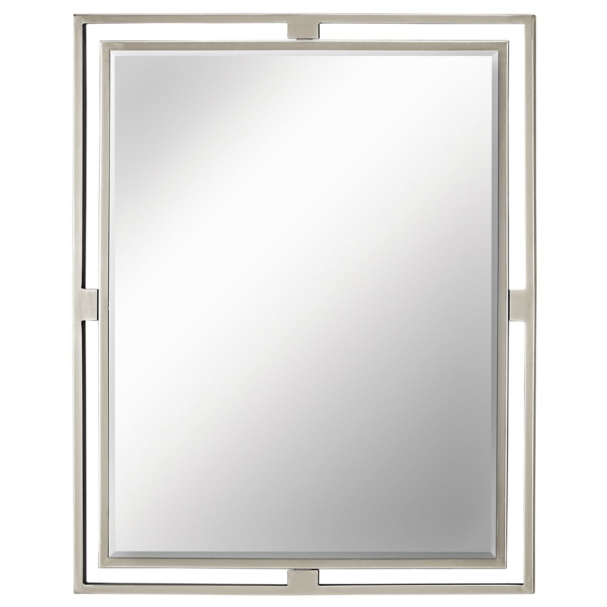 Most Popular Kichler 41071 Brushed Nickel Hendrik Rectangle Beveled Framed Mirror Pertaining To Oxidized Nickel Wall Mirrors (View 2 of 15)