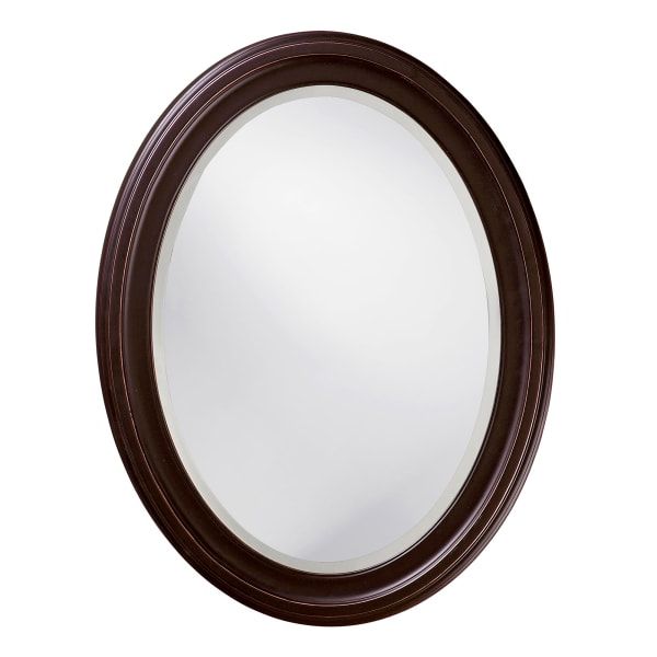Most Popular Oval Oil Rubbed Bronze Mirror With Wooden Grooves Frame — Pier 1 In Oil Rubbed Bronze Finish Oval Wall Mirrors (View 5 of 15)