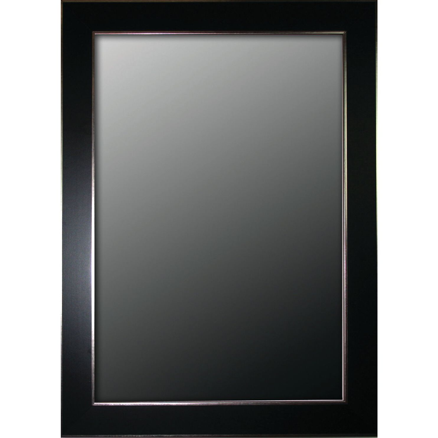 Most Popular Second Look Mirrors Semi Matte Black With Silver Trim Edges Wall Mirror With Regard To Smoke Edge Wall Mirrors (View 4 of 15)