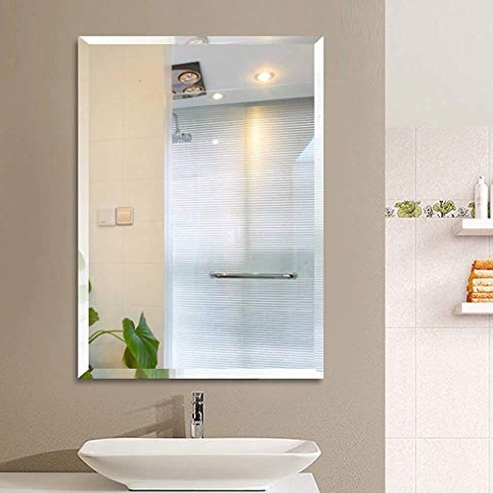 Most Popular Square Frameless Beveled Vanity Wall Mirrors Within 20 X 30 Inch Premium Large Rectangular Frameless Wall Mirror (View 15 of 15)