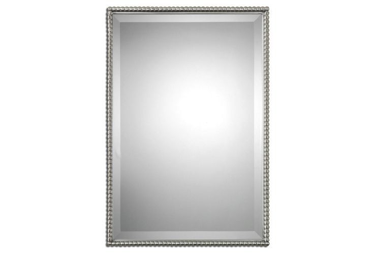 Most Recent Albany Rectangle Wall Mirror, Nickel (View 10 of 15)