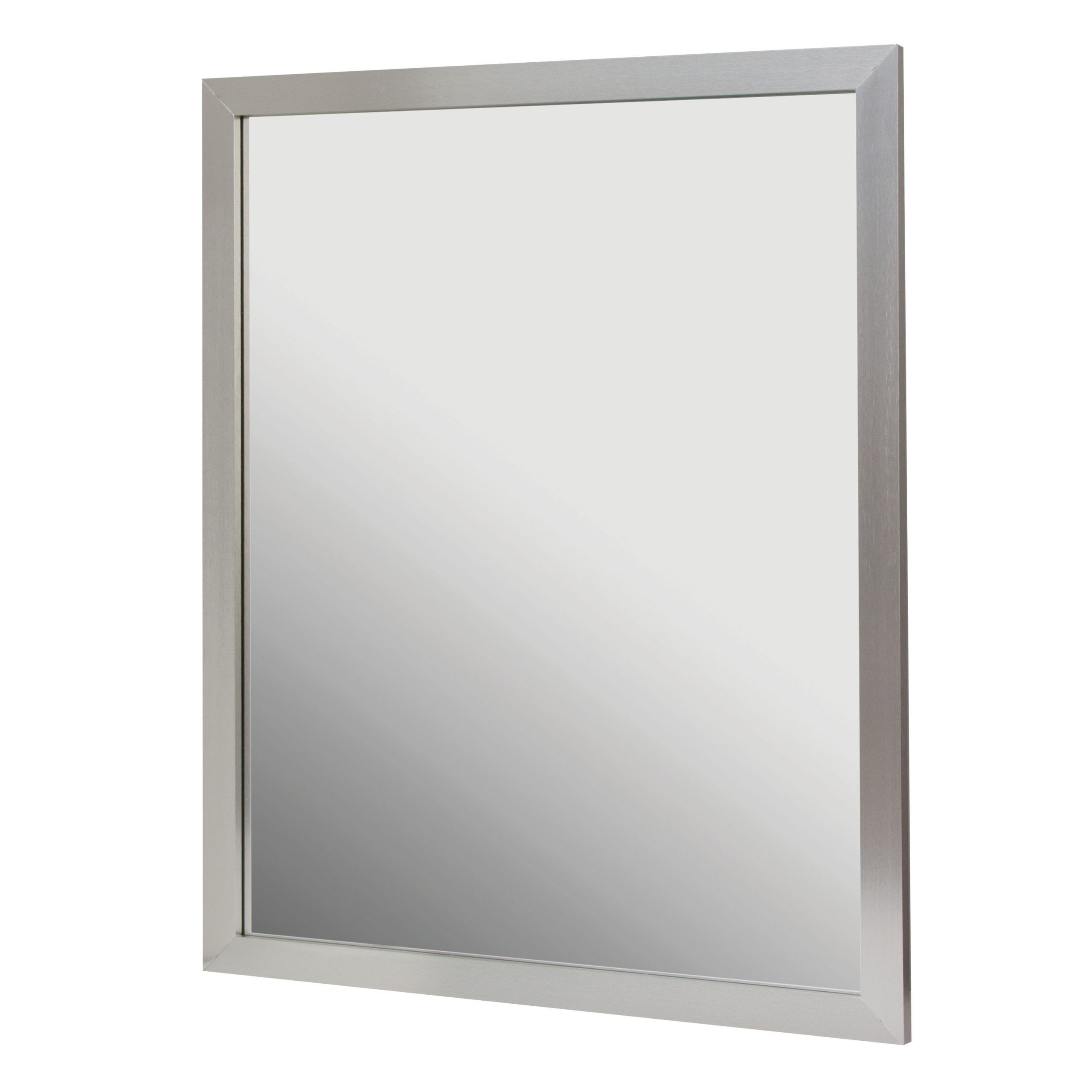 Most Recent Brushed Nickel Octagon Mirrors In 30x36 Aluminum Framed Mirror In Brushed Nickel – Foremost Bath (View 4 of 15)