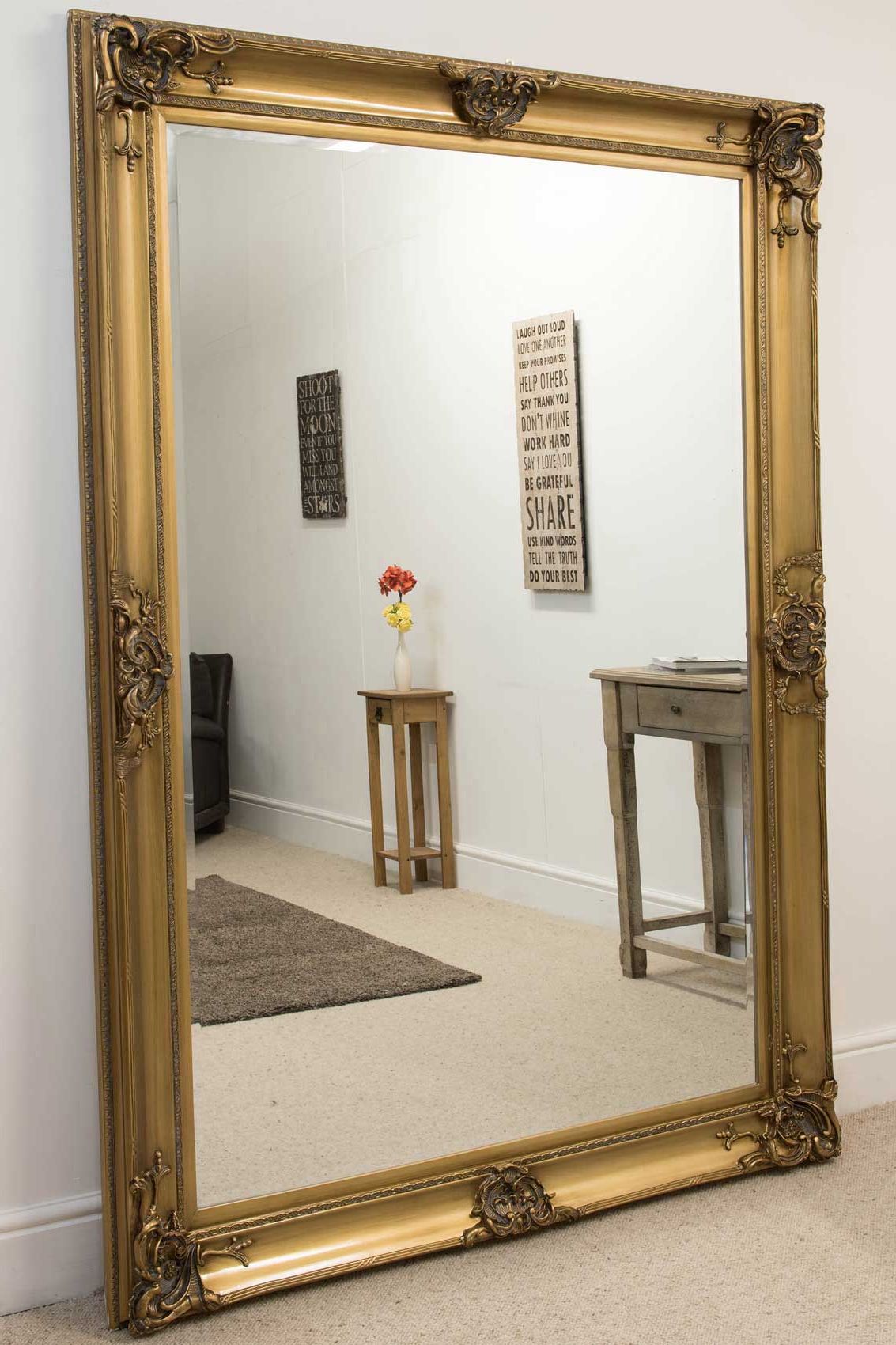 Most Recent Large Gold Decorative Ornate Wall Mirror 7ft X 5ft (213 X 152cm Throughout Gold Square Oversized Wall Mirrors (View 14 of 15)