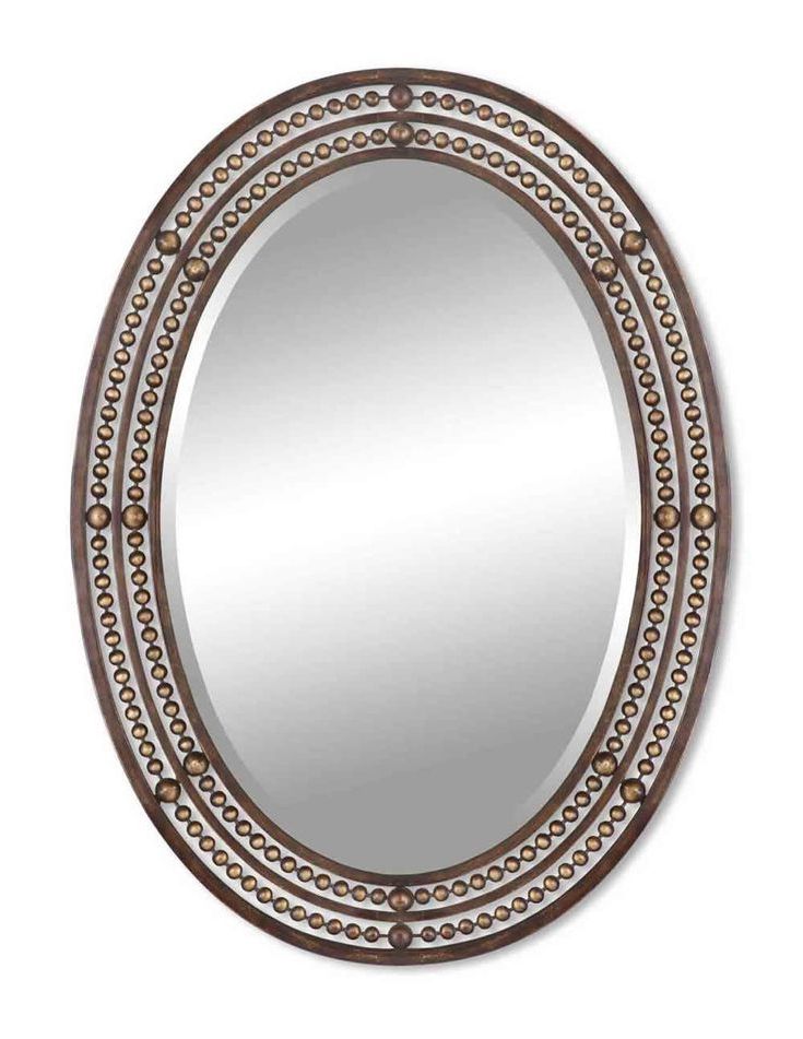 Most Recent Oil Rubbed Bronze Finish Oval Wall Mirrors Within Hand Forged Metal Frame With A Distressed, Oil Rubbed Bronze Finish (View 7 of 15)