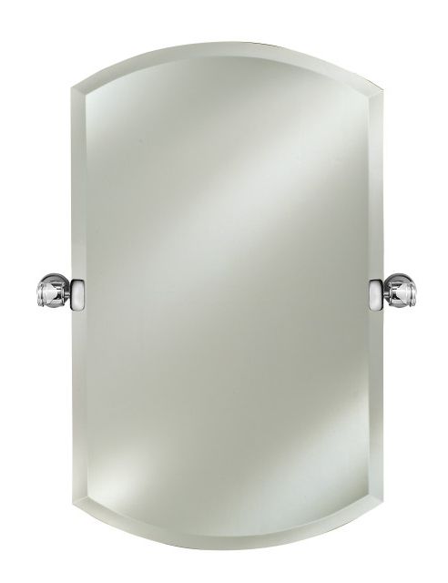 Most Recent Radiance Frameless Bevel Double Arch Tilt Mirror, Satin Brass, 24"x38 Inside Crown Arch Frameless Beveled Wall Mirrors (View 4 of 15)