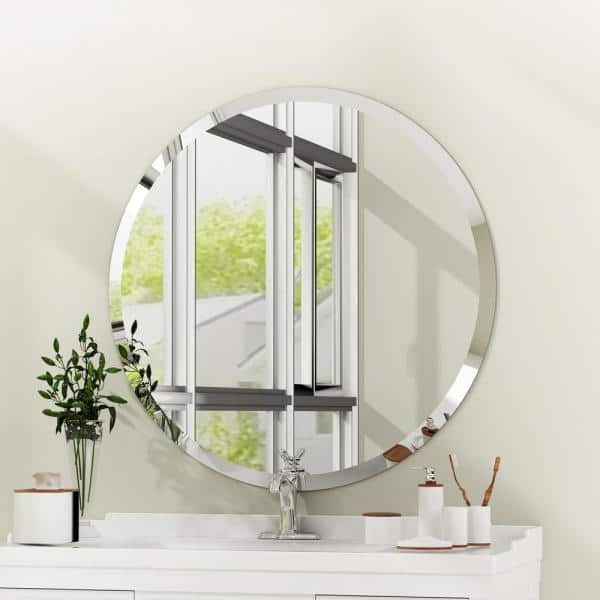 Most Recent Round Frameless Beveled Mirrors For Kohros 24 In. W X 24 In (View 14 of 15)