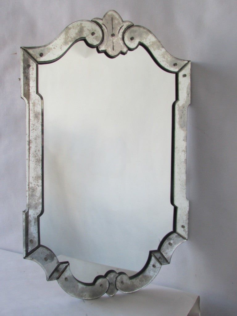Most Recent Round Scalloped Edge Wall Mirrors Throughout Venetian Scallop Edge Mirror At 1stdibs (View 2 of 15)