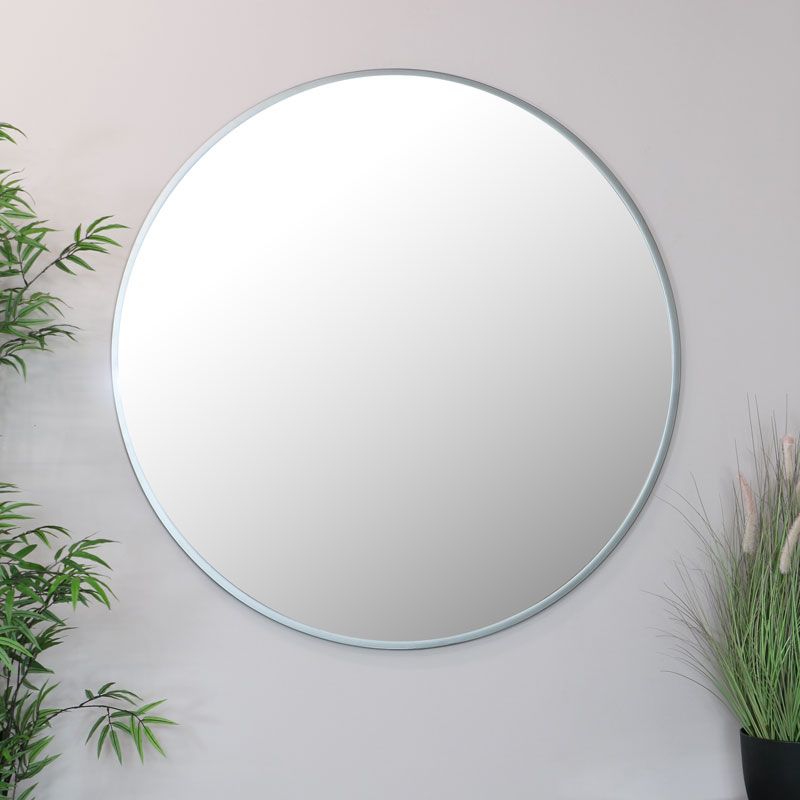 Most Recent Scalloped Round Modern Oversized Wall Mirrors With Extra Large Round Silver Wall Mirror 120cm X 120cm (View 4 of 15)