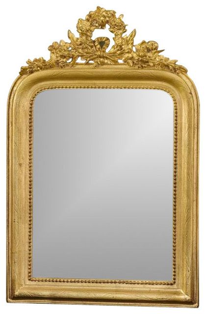 Most Recently Released Gold Leaf Floor Mirrors Regarding Wreath Mirror In Gold Leaf Finish – Contemporary – Wall Mirrors – (View 1 of 15)