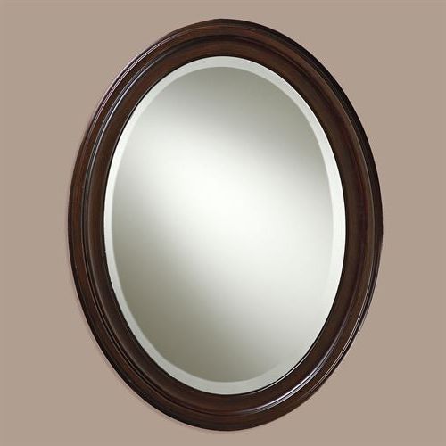 Most Recently Released Loree Brown Oval Wall Mirror Intended For Mocha Brown Wall Mirrors (View 3 of 15)