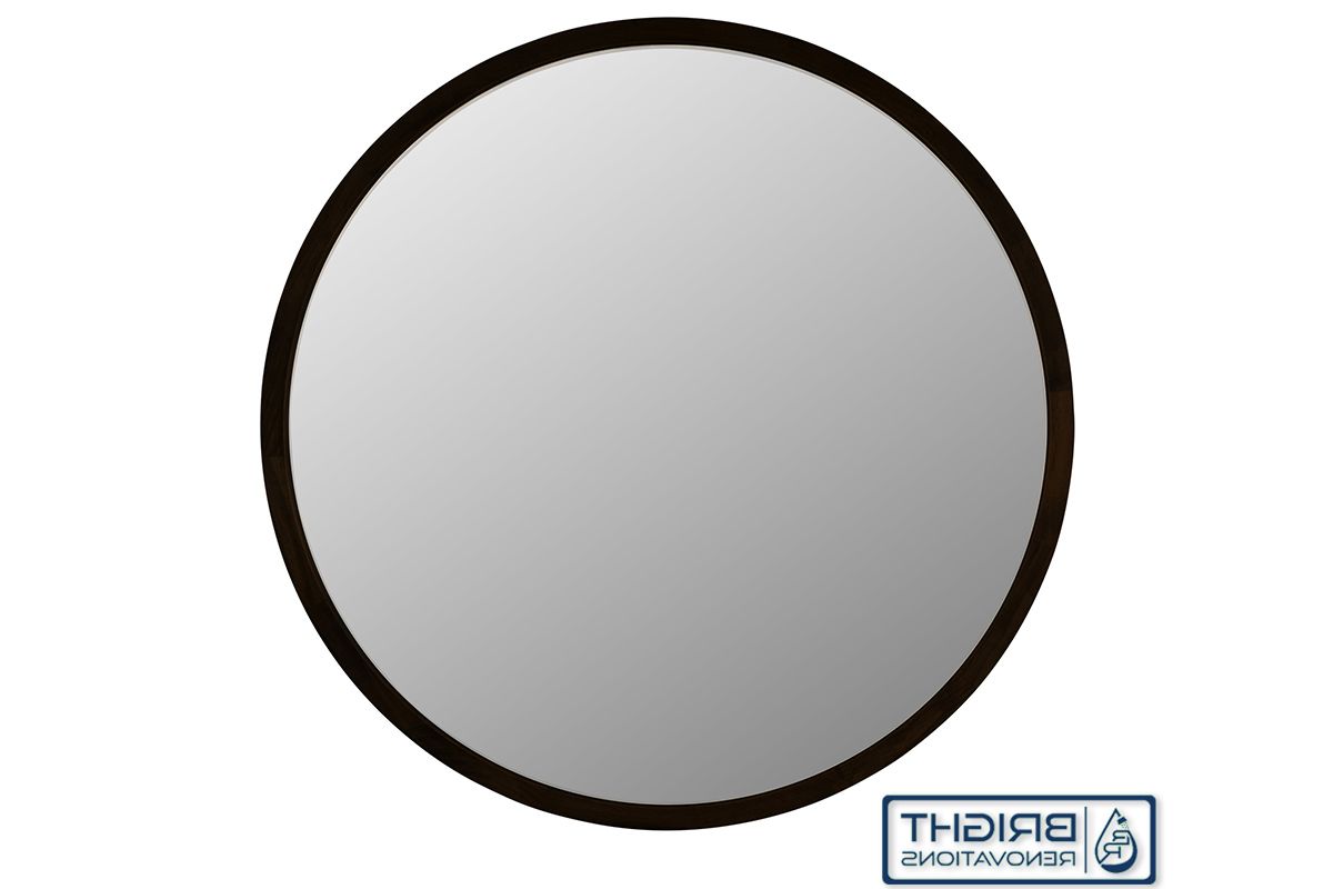 Most Recently Released Matte Black Round Wall Mirrors Throughout Sylinn Round Mirror With Matte Black Frame 750mm (View 3 of 15)