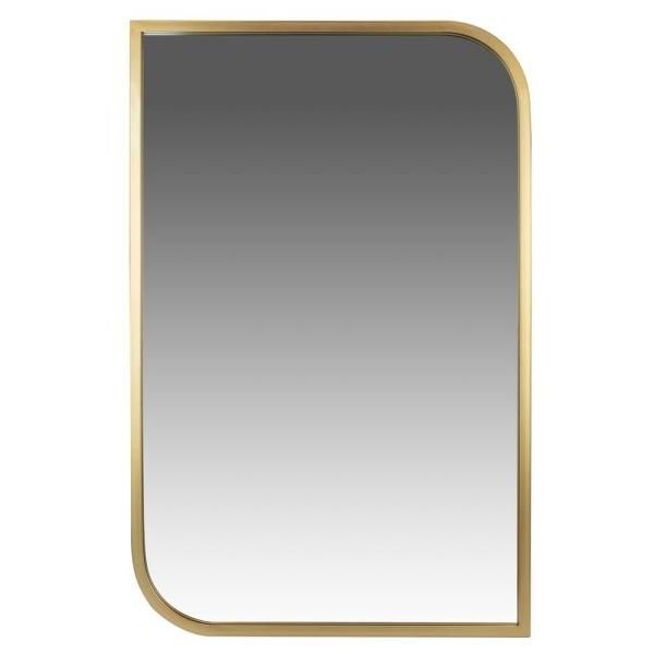 Most Recently Released Ultra Brushed Gold Rectangular Framed Wall Mirrors Regarding Pinnacle  (View 13 of 15)