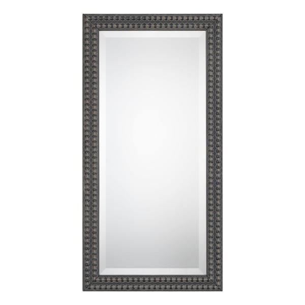 Most Up To Date Black Beaded Rectangular Wall Mirrors With Find Aged Black Rectangular Mirror – Overstock –  (View 4 of 15)