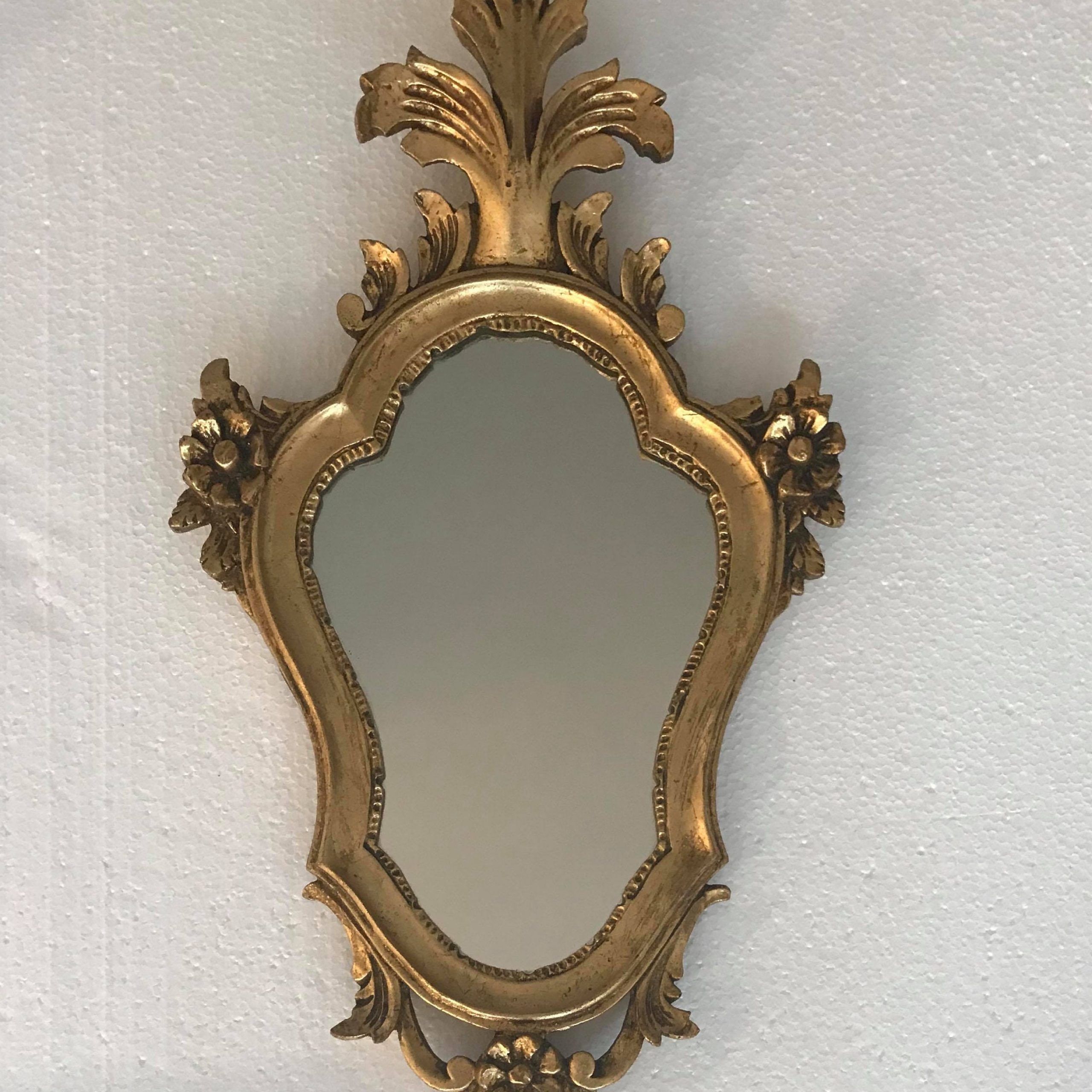 Most Up To Date Gold Mirror 1960s Vintage Gilt Molded Stucco Mirror Bedroom Decor Within Antique Gold Leaf Round Oversized Wall Mirrors (View 6 of 15)