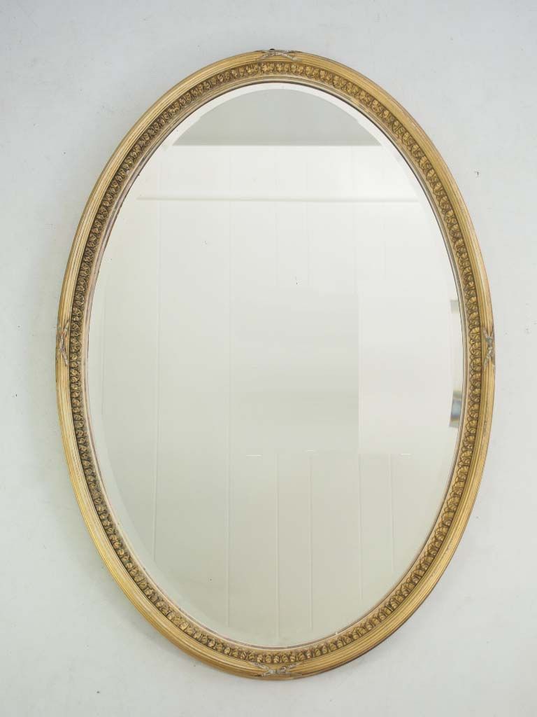 Most Up To Date Large Oval Gilt Framed Mirror Intended For Nickel Framed Oval Wall Mirrors (View 9 of 15)