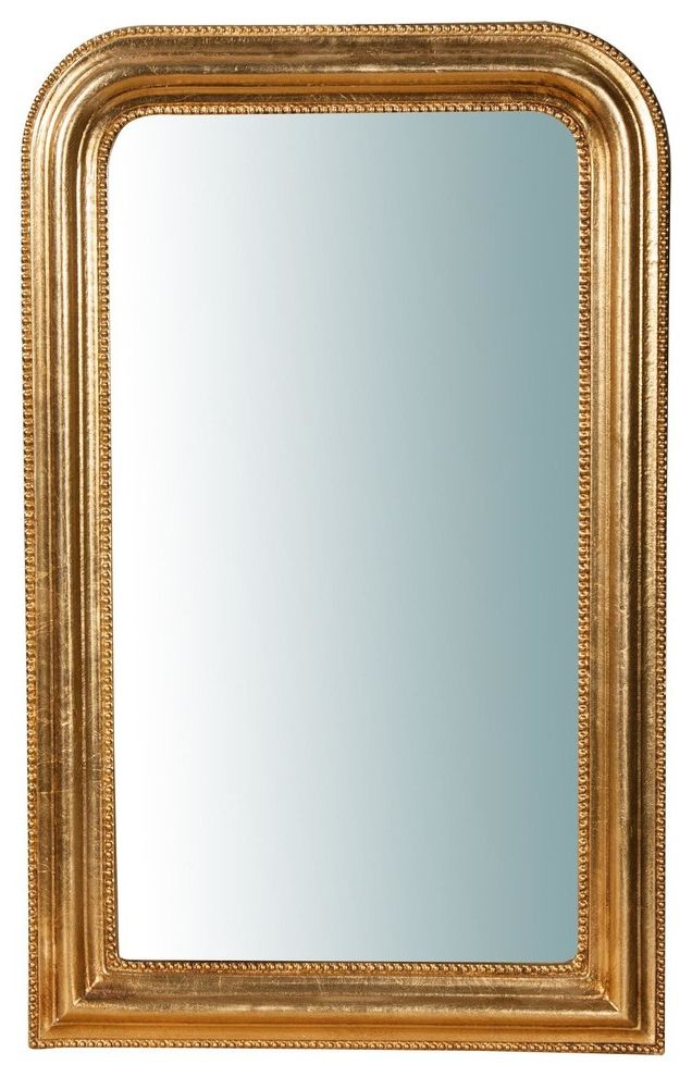 Newest Curved Antique Gold Rectangular Wall Mirror – Traditional – Wall Intended For Gold Curved Wall Mirrors (View 14 of 15)