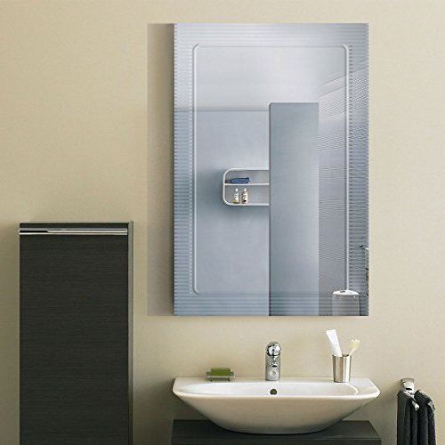 Newest Decoraport 3624 Frameless Wallmounted Bathroom Silvered Mirror Within Frameless Rectangle Vanity Wall Mirrors (View 10 of 15)