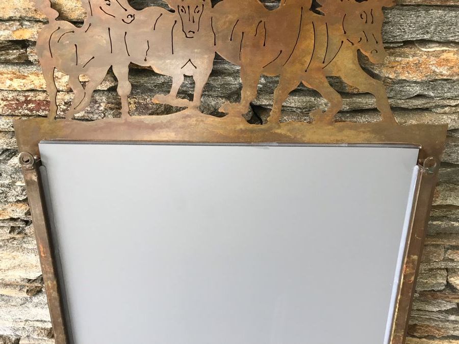 Newest Laser Cut Metal Horse Wall Mirror In Cut Corner Wall Mirrors (View 15 of 15)