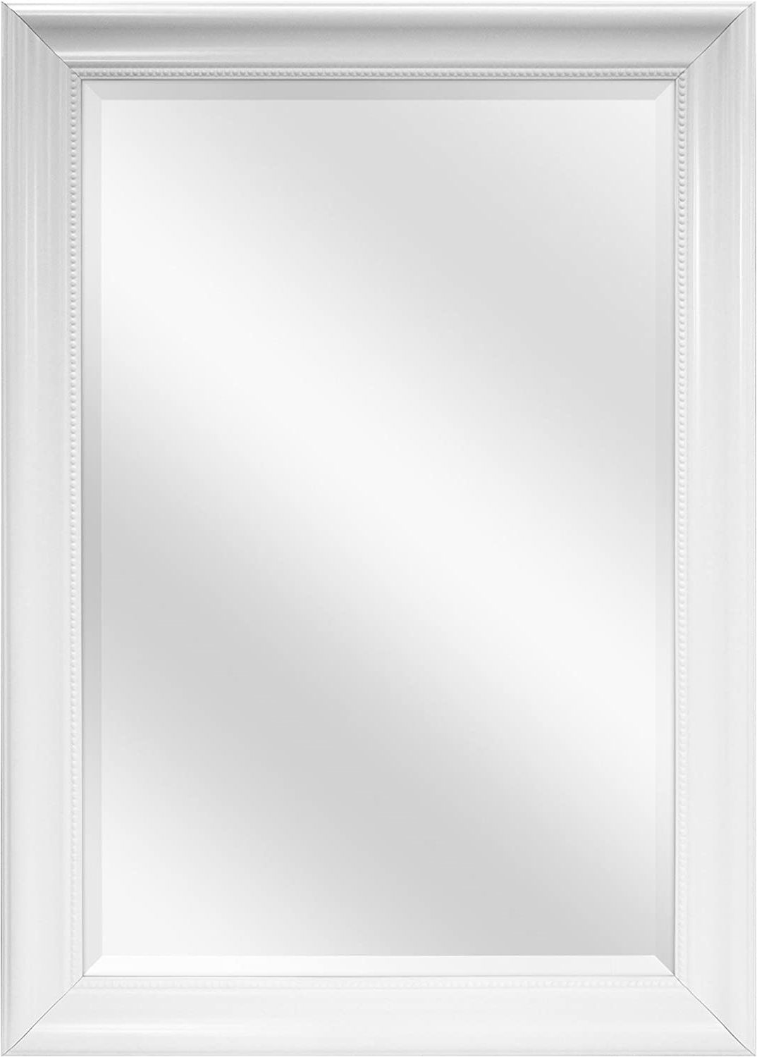 Newest Mcs White Beaded Rectangular Wall Mirror, 30 Inch42 Inch , New For Black Beaded Rectangular Wall Mirrors (View 5 of 15)