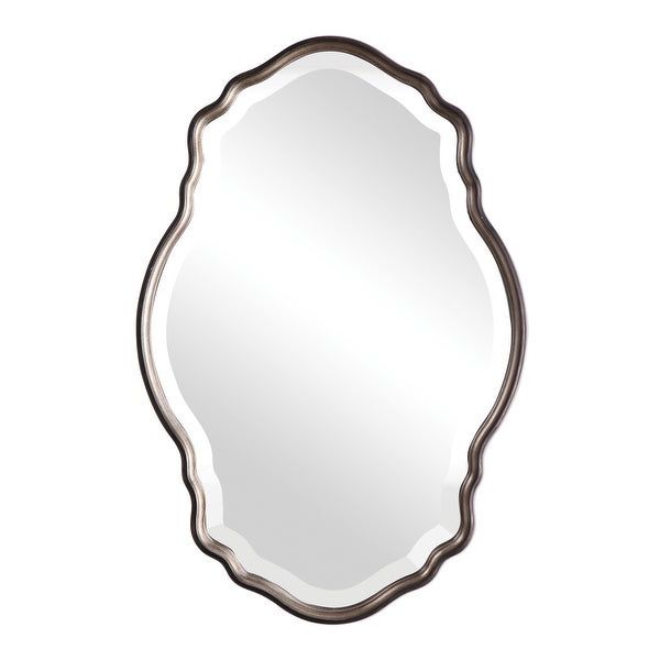 Newest Shop Delacora Um W00434 34" X 23" Scalloped Edge Beveled Face Accent With Round Scalloped Edge Wall Mirrors (View 1 of 15)
