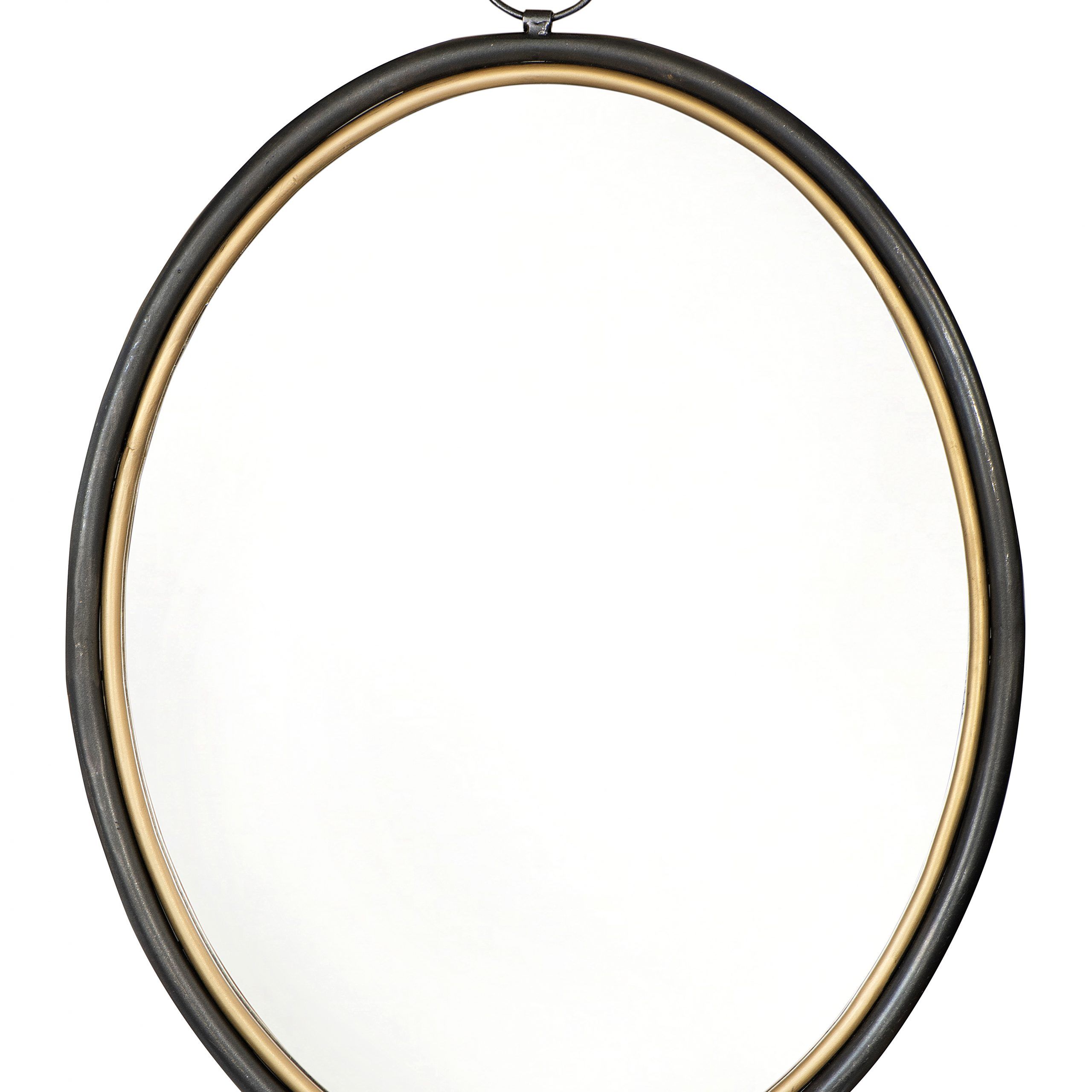 Oval Accent Mirror With Black & Gold Metal Frame – Walmart Within Widely Used Matte Black Metal Oval Wall Mirrors (View 10 of 15)