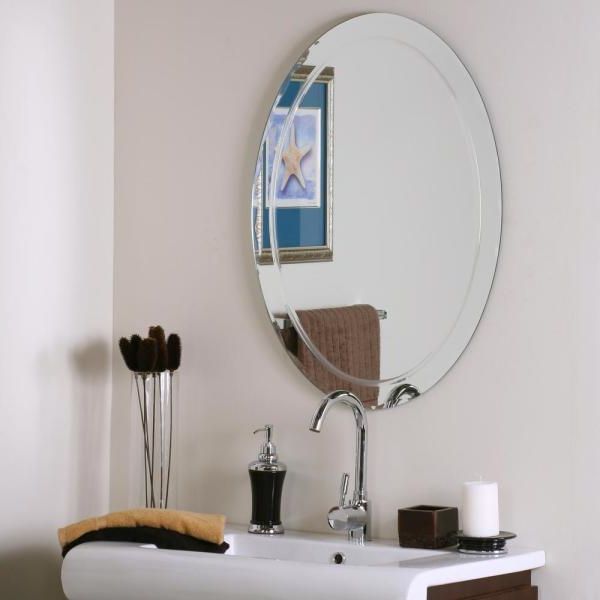 Oval Beveled Frameless Wall Mirrors Inside Most Current Decor Wonderland 31.5 In. X 23.5 In (View 13 of 15)
