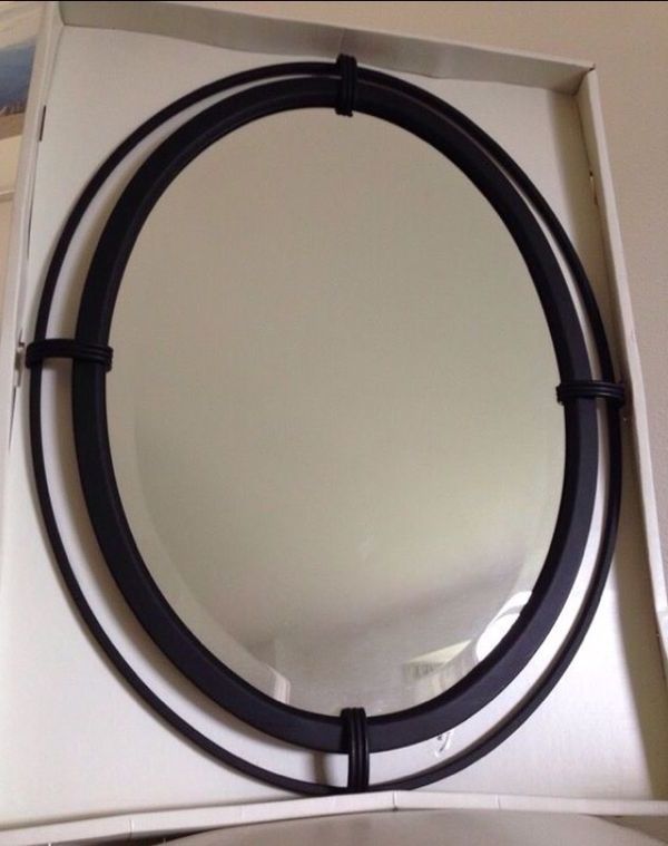 Oval Black Metal Framed Mirror For Sale In Redmond, Wa – Offerup In Most Current Black Metal Wall Mirrors (View 11 of 15)