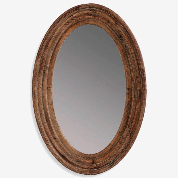Oval Mirror, Mirror, Staining Wood Within Nickel Framed Oval Wall Mirrors (View 11 of 15)