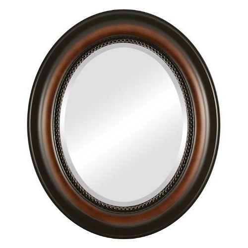 Ovalandroundmirrors Oval Beveled Mirror In A Heritage Style Walnut Regarding Recent Oval Beveled Wall Mirrors (View 10 of 15)