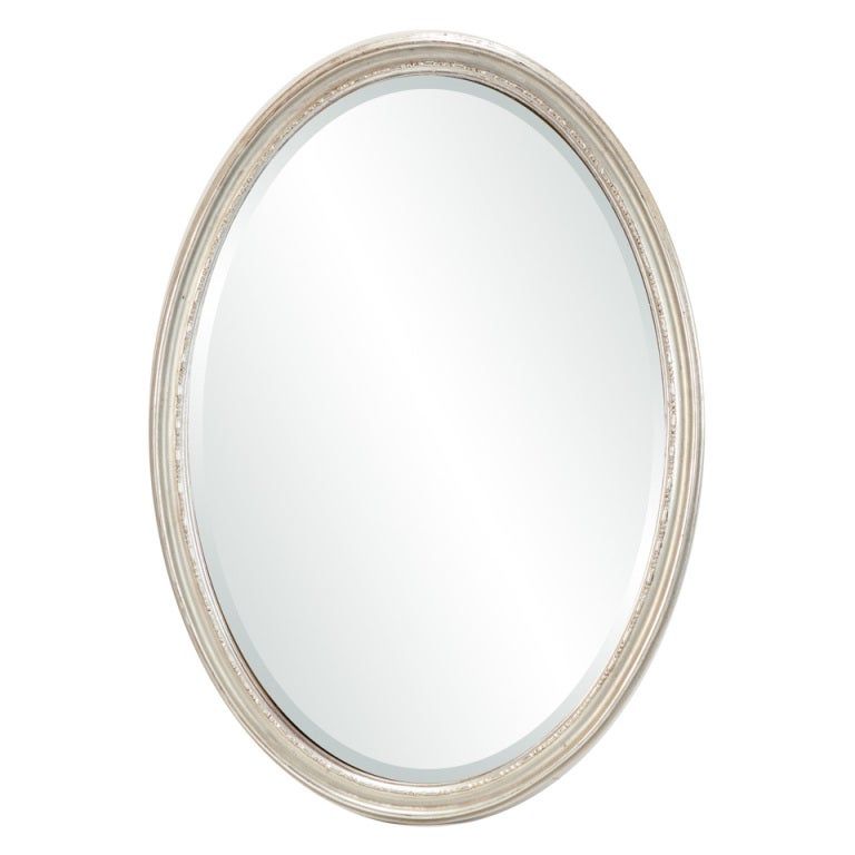 Pair Of Silver Leaf Framed Oval Mirrors At 1stdibs For 2020 Gold Leaf And Black Wall Mirrors (View 4 of 15)
