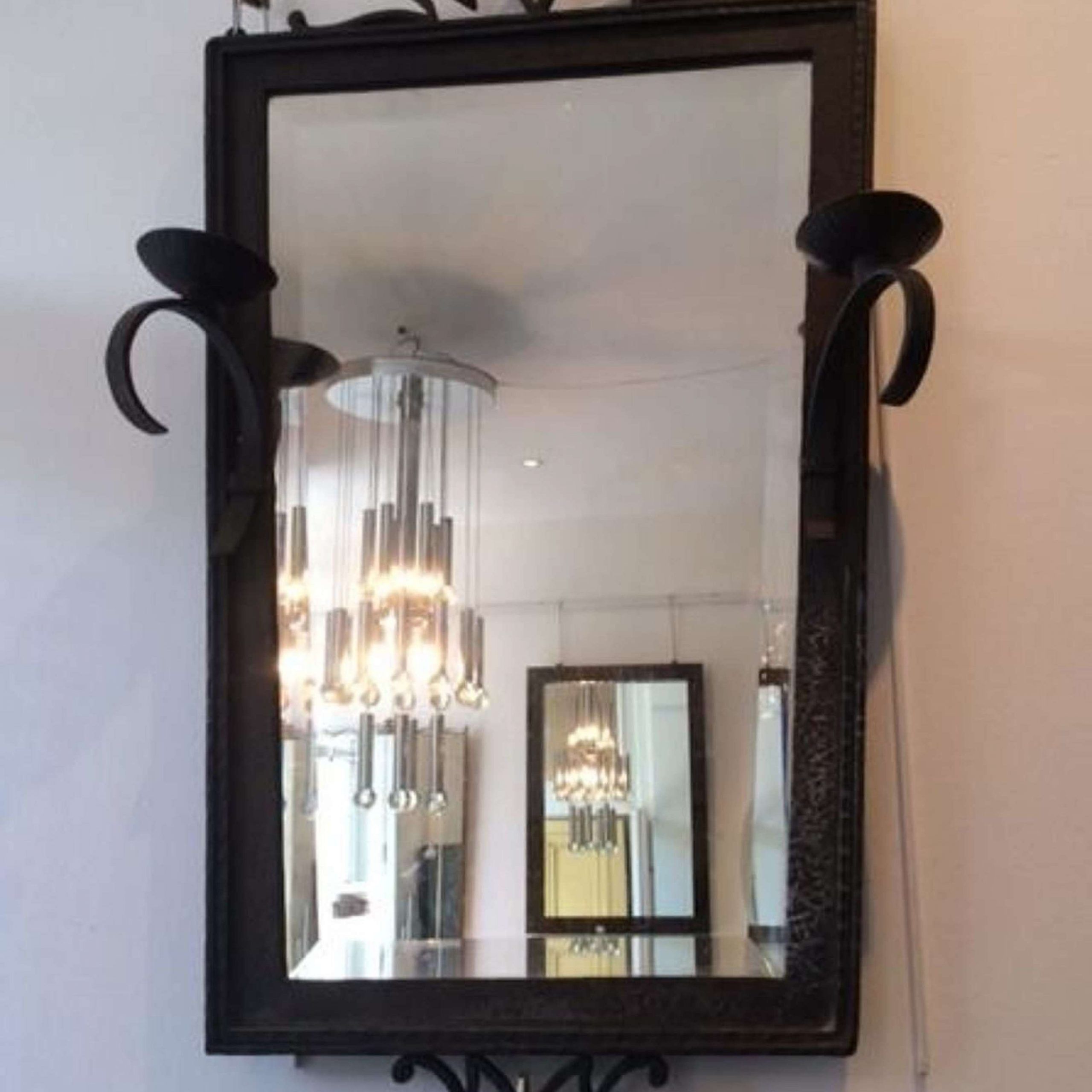 Pair Of Wrought Iron Framed Mirrors In Antique Wall Mirrors Intended For Most Recent Iron Frame Handcrafted Wall Mirrors (View 11 of 15)