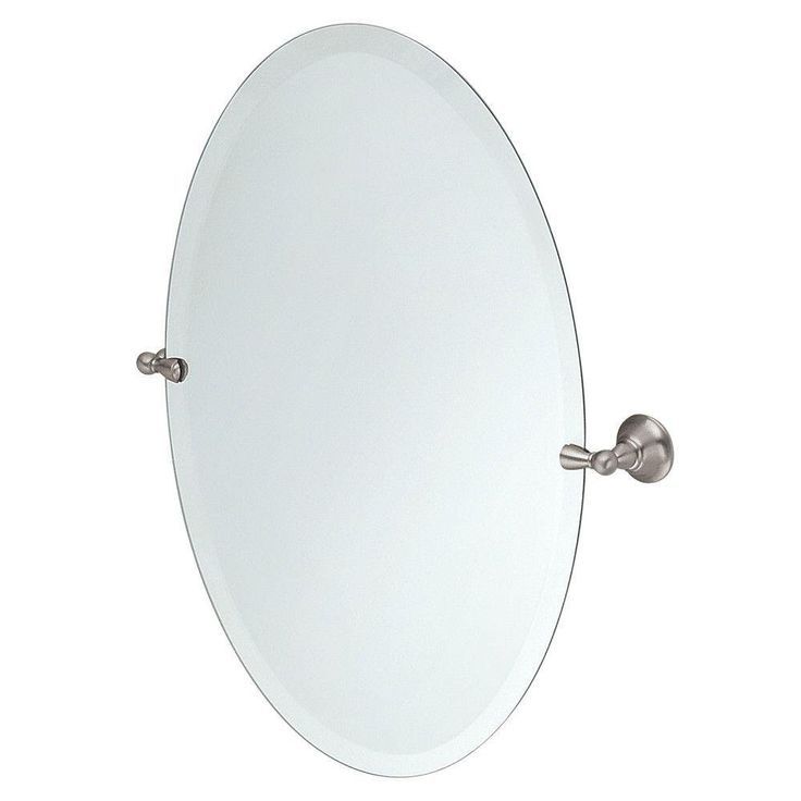 Polished Nickel Oval Wall Mirrors Within Newest Moen Dn6892bn Sage Bathroom Oval Tilting Mirror, Brushed Nickel (View 15 of 15)