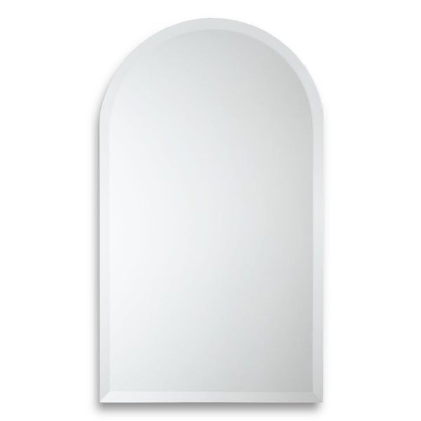 Popular Crown Frameless Beveled Wall Mirrors Regarding Shop Frameless Arched Top Beveled Wall Mirror – Silver – Free Shipping (View 9 of 15)