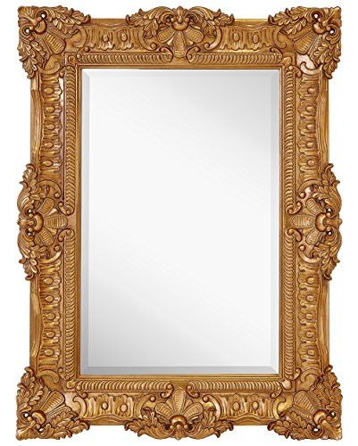Popular Gold Square Oversized Wall Mirrors With Regard To Large Ornate Gold Baroque Frame Mirror Aged Luxury Elegant Rectangle (View 4 of 15)
