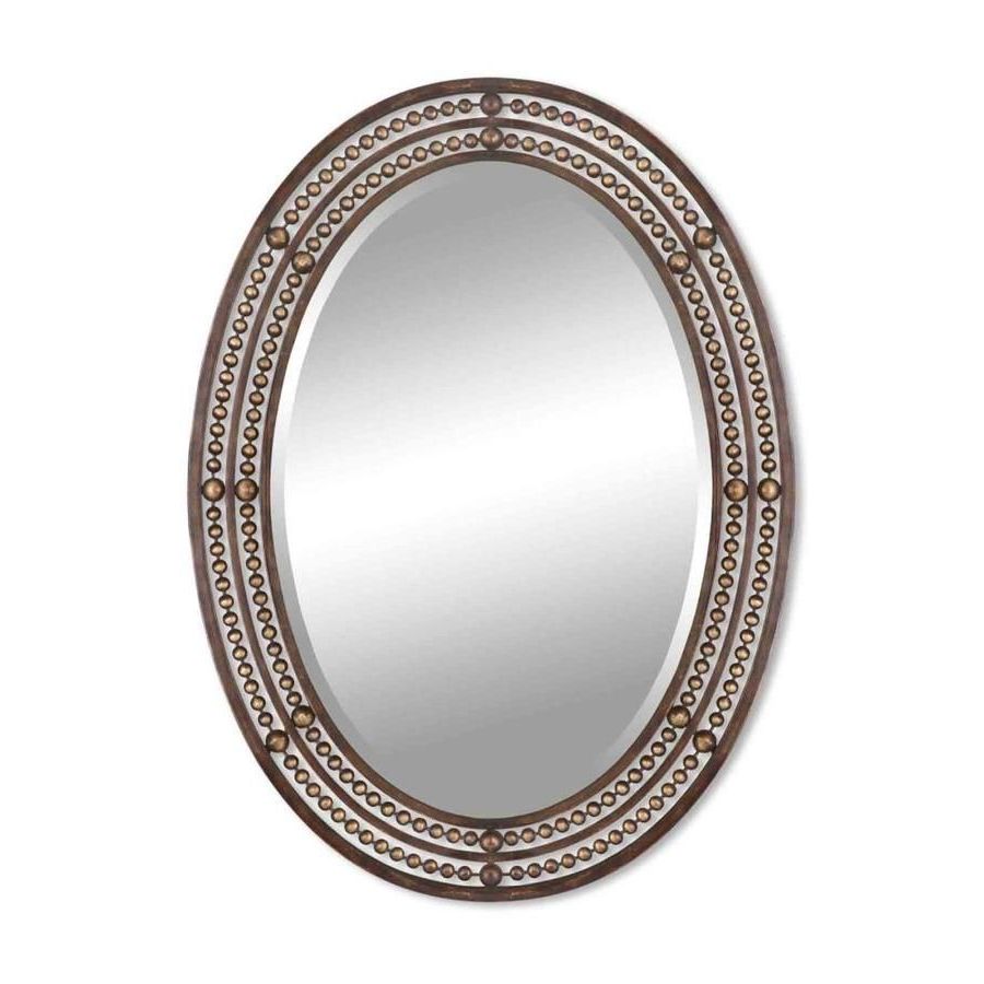 Popular Oil Rubbed Bronze Oval Wall Mirrors Inside Global Direct 34 In L X 24 In W Distressed Oil Rubbed Bronze Framed (View 4 of 15)