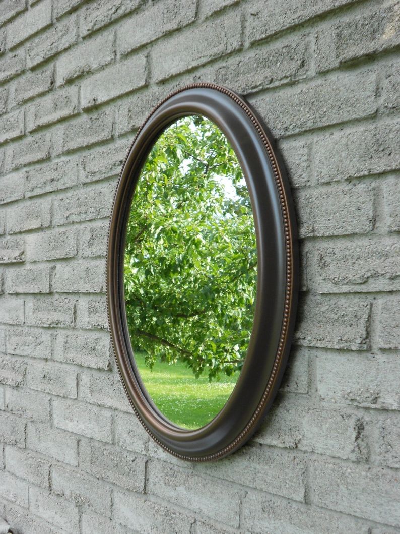 Popular Wall Oval Mirror With Oil Rubbed Bronze Color Frame (View 13 of 15)