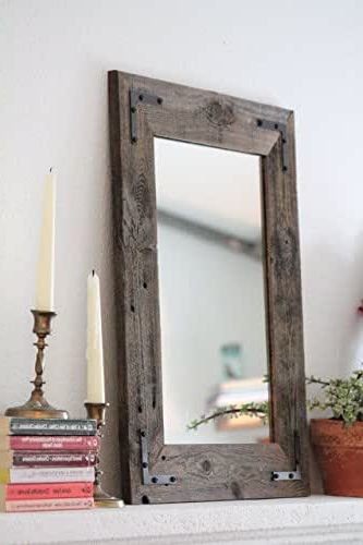Preferred Amazon: Rustic Wall Mirror – Wall Mirror – 18 X 24 Vanity Mirror Pertaining To Rustic Getaway Wood Wall Mirrors (View 6 of 15)