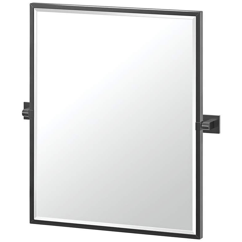 Preferred Matte Black Metal Rectangular Wall Mirrors Intended For Elevate Black 23 3/4" X 25" Framed Rectangular Wall Mirror – #39w (View 5 of 15)