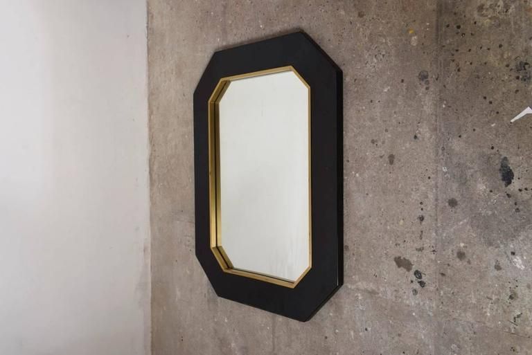 Preferred Matte Black Octagonal Wall Mirrors With Octagonal Brass And Black Lacquer Mirror At 1stdibs (View 2 of 15)
