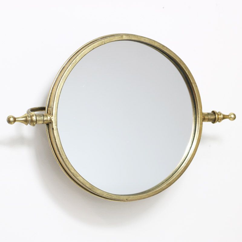 Preferred Round Gold Adjustable Wall Mirror – Windsor Browne Inside Gold Black Rounded Edge Wall Mirrors (View 13 of 15)