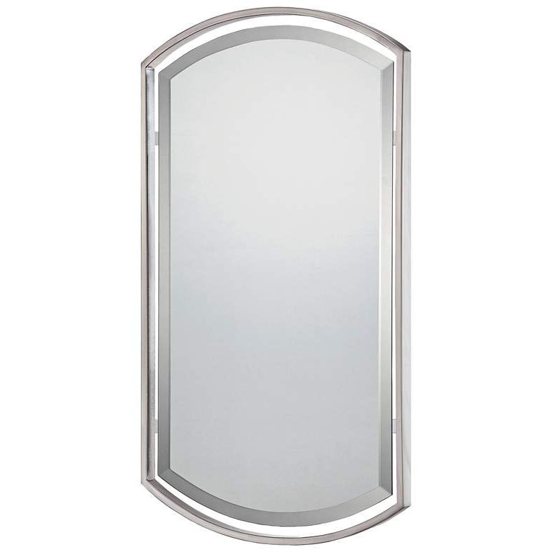 Quoizel Breckenridge Brushed Nickel 21" X 35" Wall Mirror – #1p882 With 2020 Polished Nickel Rectangular Wall Mirrors (View 12 of 15)