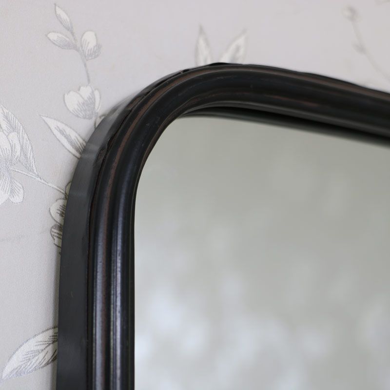 Recent Black Metal Industrial Vanity Wall Mirror With Shelf – Melody Maison® For Black Metal Wall Mirrors (View 13 of 15)