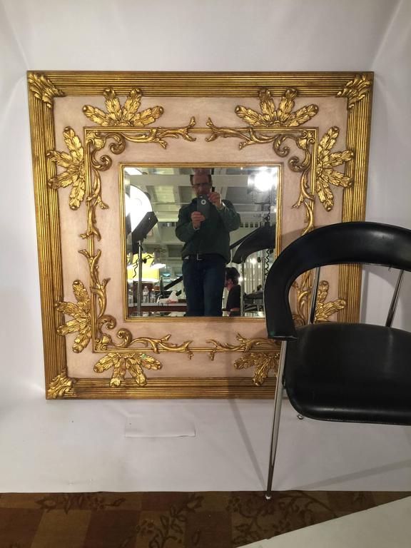 Recent Gold Square Oversized Wall Mirrors Within Large Square Friedman Brothers Gilt And Beveled Glass Mirror For Sale (View 11 of 15)