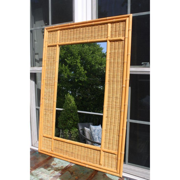 Recent Image Of Vintage Bamboo And Rattan Rectangular Mirror (View 11 of 15)