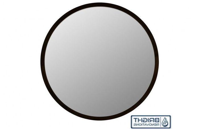 Recent Matte Black Octagon Led Wall Mirrors Intended For Sylinn Round Mirror With Matte Black Frame 750mm (View 8 of 15)