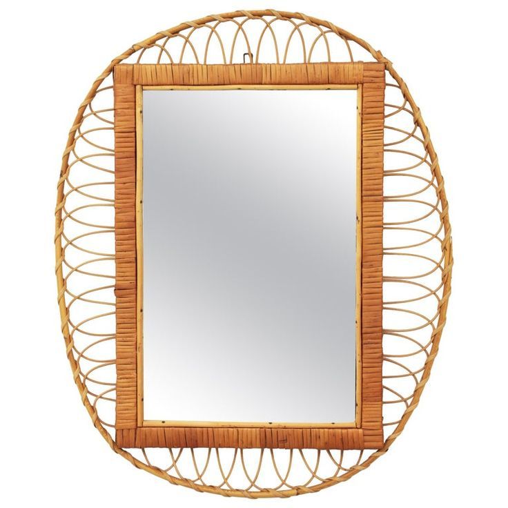 Rectangular Bamboo Wall Mirrors Pertaining To Best And Newest 1950s Handcrafted French Riviera Rectangular Mirror With Oval Rattan (View 9 of 15)